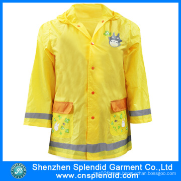 Custom Kids Raincoat Breathable Yellow Funny Foldable Children Raincoat